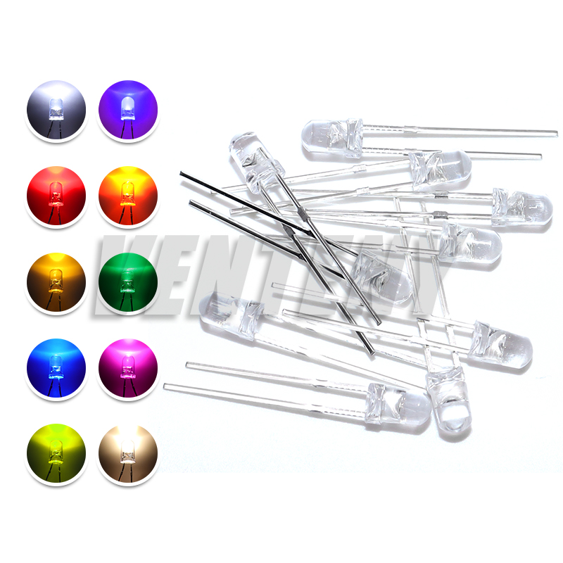 100 Uds 3mm diodo LED Ultra br - Diy Electronic Components reseña y precio