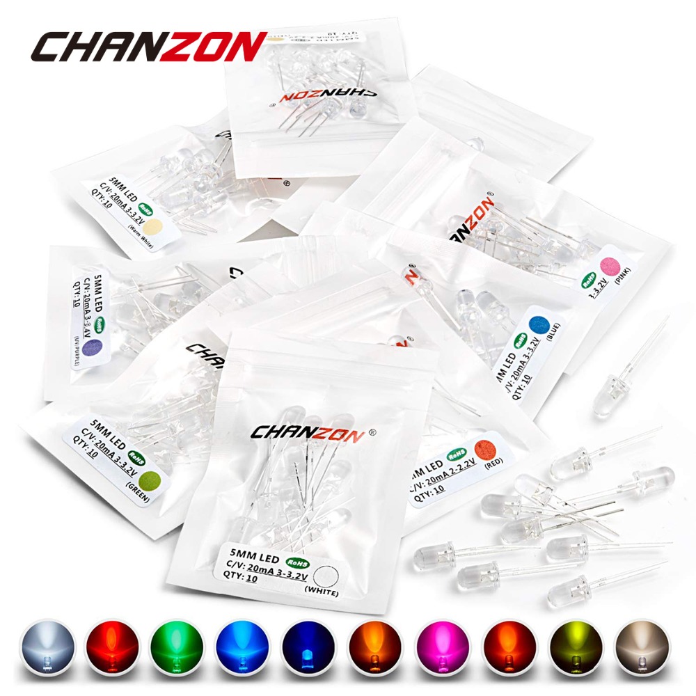 100 Uds 5mm diodo LED Ultra br - Diy Electronic Components reseña y precio