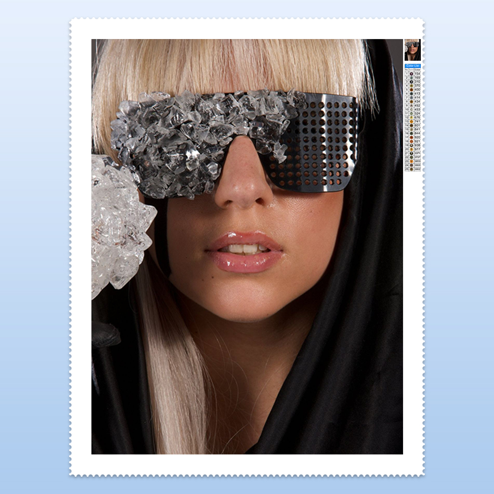 Pintura de Diamantes L-Lady G- - Diy Electronics Art reseña y precio